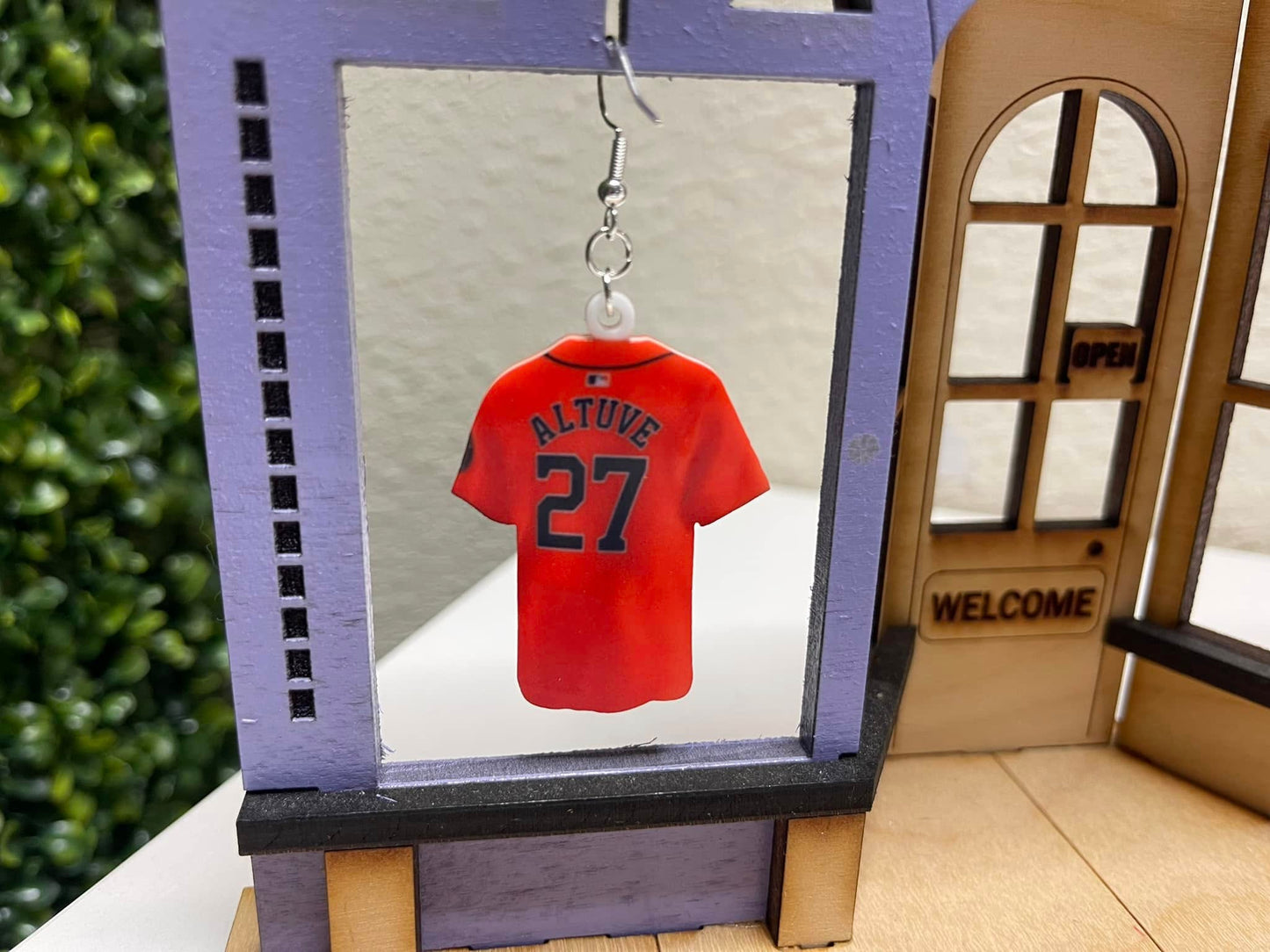 Custom Astros Jersey Earrings I Personalized Baseball Fan Earrings
