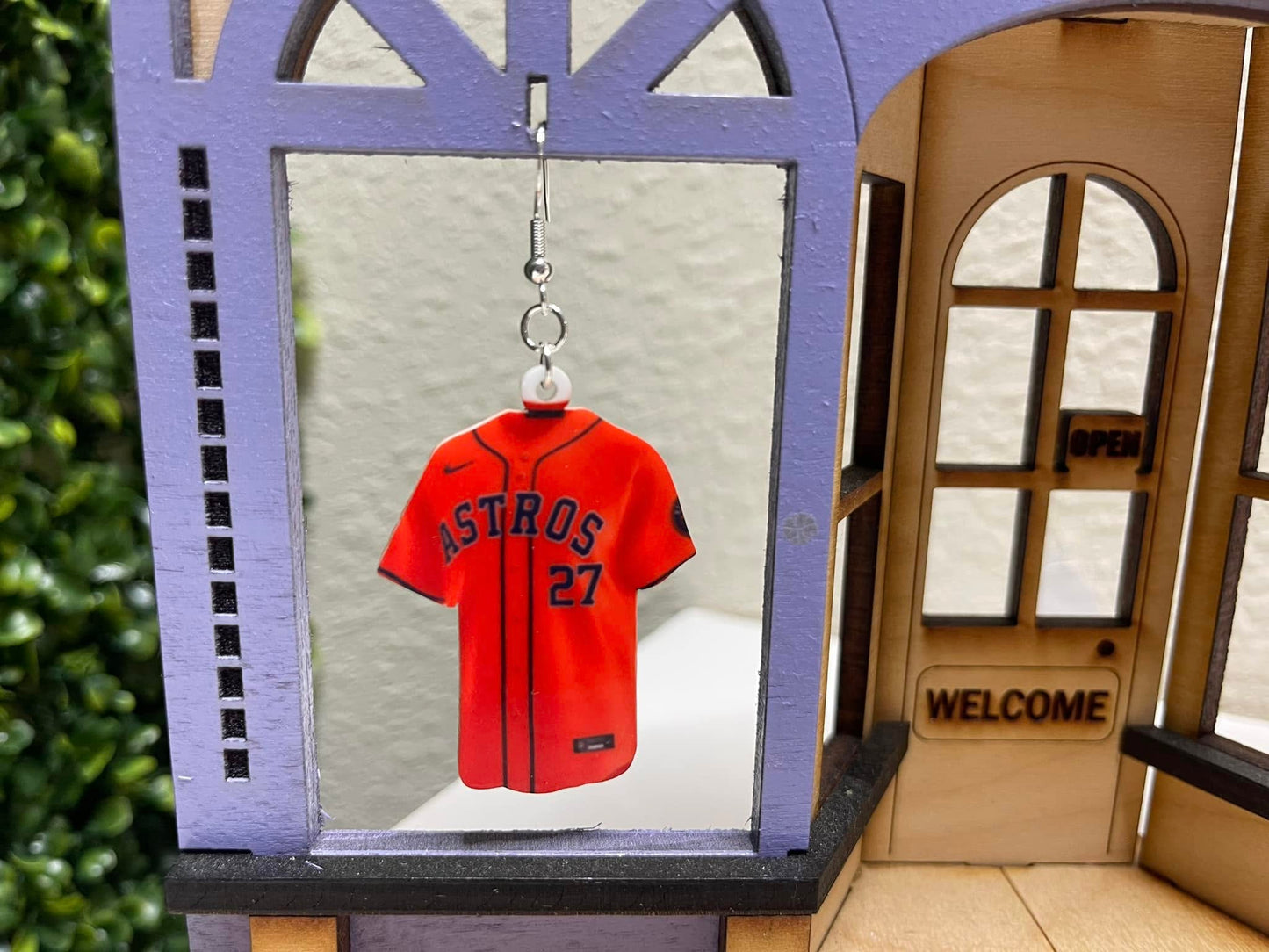 Custom Astros Jersey Earrings I Personalized Baseball Fan Earrings