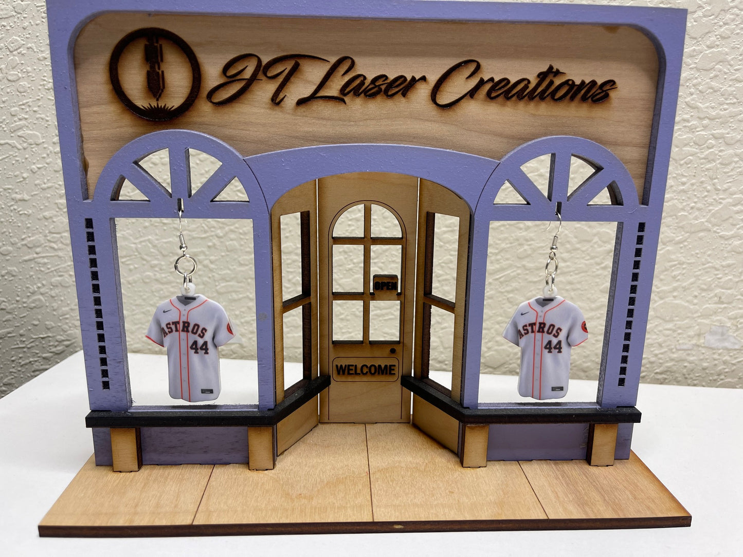 Custom Astros Jersey Earrings I Personalized Baseball Fan Earrings